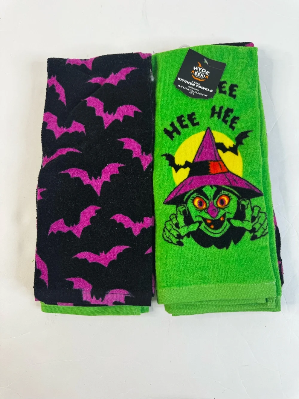 Witch Bat Hand Kitchen  FOUR Towel Set